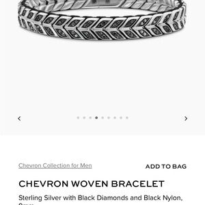 David Yurman Chevron Woven Bracelet in Silver and Black